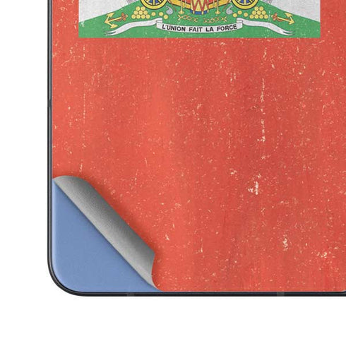 Haiti Flag Distressed Galaxy Z Fold5 5G Skin